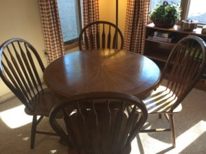 game table and four chairs