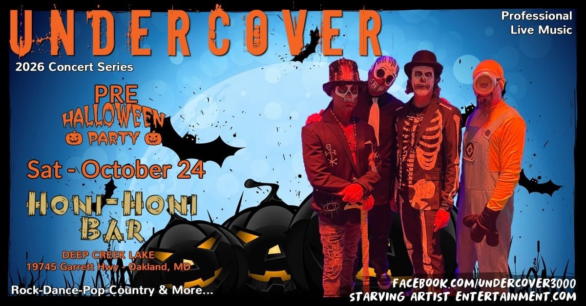 Undercover Pre-Halloween Party flyer, Saturday, October 24, Honi-Honi Bar, Deep Creek Lake
