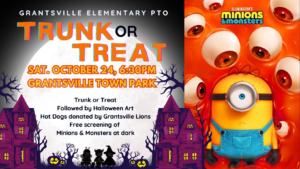 Grantsville Elementary PTO Trunk or Treat flyer, Saturday, October 24, 6:30 PM, Grantsville Town Park