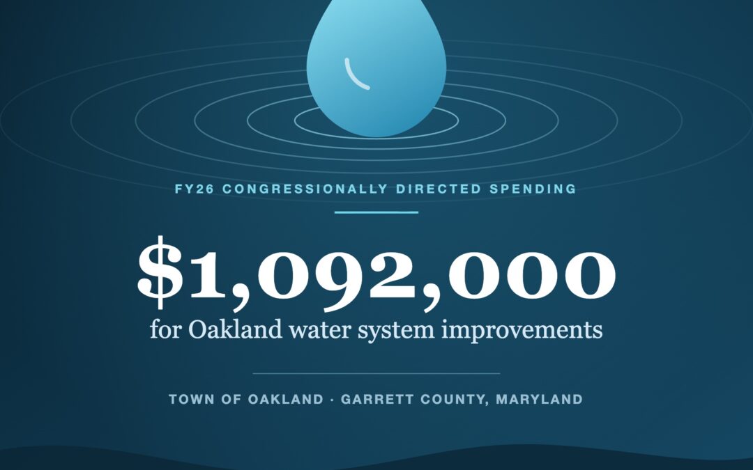 Oakland Secures $1.09 Million in Federal Funding to Replace Aging Water System